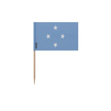 Palillos Drapeau de los Estados Federados de Micronesia - 12 cm - 100 piezas - Plástico adhesivo - Palo de bambú - Pixelforma
