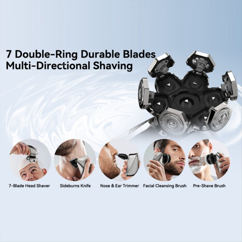 7D Rotary Head Shavers for Bald Men, Waterproof IP 2