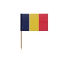 Zahnstocher Belgien Flagge - 10 cm - 100 Stück - Haftkunststoff - Bambusstab - Pixelforma