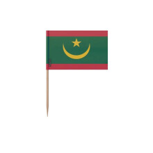 Tandenstokers Vlag van Mauritanië - 8 cm - 100 stuks - Plastisch plakmateriaal - Bamboe stok - Pixelforma