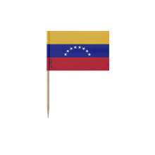 Palillos Drapeau de Venezuela - 8 cm - 100 piezas - Plástico adhesivo - Palo de bambú - Pixelforma