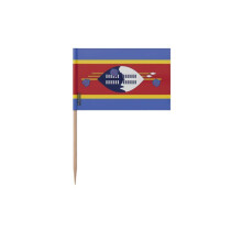 Palillos de Diente Bandera de Eswatini - 12 cm - 100 piezas - Plástico adhesivo - Palo de bambú - Pixelforma
