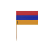 Palitos de Dente Bandeira da Armênia - 8 cm - 100 peças - Plástico adesivo - Bastão de bambu - Pixelforma