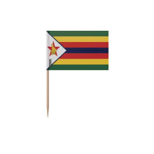 Palillos Drapeau del Zimbabue - 8 cm - 100 piezas - Plástico adhesivo - Palo de bambú - Pixelforma
