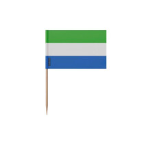 Palitinhos Bandeira da Serra Leoa - 10 cm - 100 peças - Plástico adesivo - Bastão de bambu - Pixelforma
