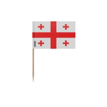 Tandenstokers Georgische vlag - 12 cm - 100 stuks - Plakplastic - Bamboestokje - Pixelforma