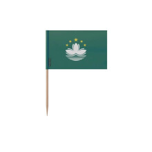 Palillos Drapeau de Macao - 10 cm - 100 piezas - Plástico adhesivo - Palo de bambú - Pixelforma