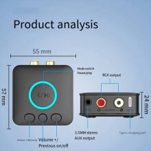 Bluetooth 5.1 Receiver to Aux/ Old Audio Amplifie