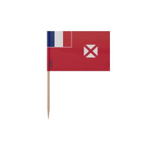 Tandenstoker Vlag van Wallis-en-Futuna - 8 cm - 100 stuks - Plakplastic - Bamboestok - Pixelforma