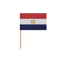 Tandenstokers Vlag van Egypte - 8 cm - 100 stuks - Plakplastic - Bamboestokje - Pixelforma
