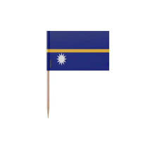 Palillos de Diente Bandera de Nauru - 8 cm - 100 piezas - Plástico adhesivo - Palo de bambú - Pixelforma