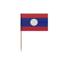 Tandenstokers Laotiaanse Vlag - 8 cm - 100 stuks - Hechtplastic - Bamboestokje - Pixelforma