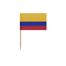Stuzzicadenti Bandiera della Colombia - 8 cm - 100 pezzi - Plastica adesiva - Bastoncino in bambù - Pixelforma