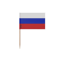 Russische Vlag Prikkers - 8 cm - 100 stuks - Plakplastic - Bamboestok - Pixelforma