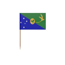 Kleinprikkers Vlag van het Keriseiland - 12 cm - 100 stuks - Plakplastic - Bamboestokje - Pixelforma