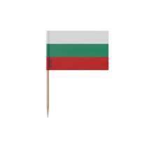 Prikkers Bulgaarse Vlag - 12 cm - 100 stuks - Zelfklevend plastic - Bamboestok - Pixelforma