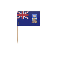 Palitos de dente Bandeira das Malvinas - 12 cm - 100 peças - Plástico adesivo - Vara de bambu - Pixelforma