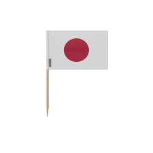 Palillos Bandera de Japón - 8 cm - 100 piezas - Plástico adhesivo - Palo de bambú - Pixelforma