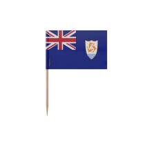 Tandenstokers Vlag van Anguilla - 12 cm - 100 stuks - Plakplastic - Bamboestokje - Pixelforma