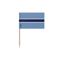 Palitos de Dente Bandeira do Botsuana - 10 cm - 100 unidades - Plástico adesivo - Pau de bambu - Pixelforma