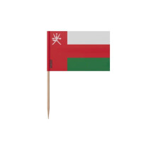 Tandenstokers Oman Vlag - 12 cm - 100 stuks - Hechtharsplastic - Bamboestok - Pixelforma