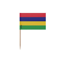 Tandenstokers Vlag van Mauritius - 10 cm - 100 stuks - Hechtplastic - Bamboestok - Pixelforma