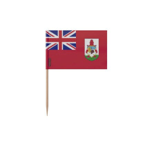 Palitos de Dente Bandeira das Bermudas - 6.5 cm - 100 peças - Plástico adesivo - Bastão de bambu - Pixelforma