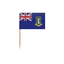 Palitos de dentes Bandeira das Ilhas Virgem Britânicas - 6.5 cm - 100 peças - Plástico adesivo - Bastão de bambu - Pixelforma