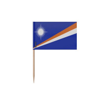 Palitos de Dente Bandeira das Ilhas Marshall - 8 cm - 100 peças - Plástico adesivo - Bastão de bambu - Pixelforma