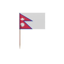 Nepal Vlag Tandenstoker - 12 cm - 100 stuks - Plakkerig plastic - Bamboestok - Pixelforma