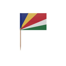 Tandenstokers Vlag van de Seychellen - 6.5 cm - 100 stuks - Plakplastic - Bamboestok - Pixelforma