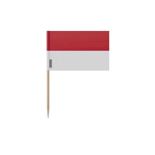Monaco vlag tandenstokers - 6.5 cm - 100 stuks - Kleefplastic - Bamboe stokje - Pixelforma