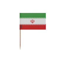 Iraans Vlag Cocktailprikkers - 8 cm - 100 stuks - Zelfklevend plastic - Bamboestokje - Pixelforma