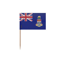 Palillos de dientes Bandera de las Islas Caimán - 8 cm - 100 piezas - Plástico adhesivo - Palo de bambú - Pixelforma