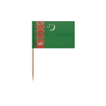 Palitos de Dente Bandeira do Turcomenistão - 12 cm - 100 peças - Plástico adesivo - Bastão de bambu - Pixelforma
