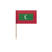 Palillos Bandera de Maldivas - 8 cm - 100 piezas - Plástico adhesivo - Palo de bambú - Pixelforma