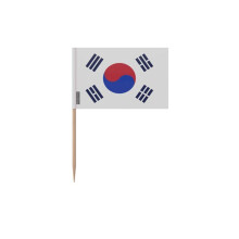 Koreaanse Vlag Tandenstoker - 6.5 cm - 100 stuks - Plakplastic - Bamboe stokje - Pixelforma