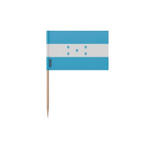 Palitos de dente Bandeira oficial de Honduras - 8 cm - 100 peças - Plástico adesivo - Bastão de bambu - Pixelforma