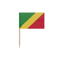 Tandstoken Vlag van de republiek Congo - 12 cm - 100 stuks - Plakplastic - Bamboestok - Pixelforma