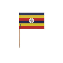 Oeganda Vlag Tandenstokers - 10 cm - 100 stuks - Plakplastic - Bamboestok - Pixelforma