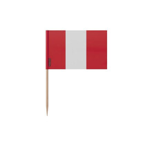 Prikkertjes Vlag van Peru - 12 cm - 100 stuks - Kleefplastic - Bamboestok - Pixelforma