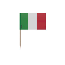 Steekprikker Italiaanse vlag - 12 cm - 100 stuks - Plakplastic - Bamboestok - Pixelforma