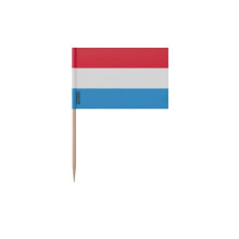 Palillos Drapeau de Luxemburgo - 12 cm - 100 piezas - Plástico adhesivo - Palo de bambú - Pixelforma