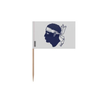 Palillos de banderas de Córcega - 12 cm - 100 piezas - Plástico adhesivo - Varilla de bambú - Pixelforma