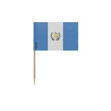 Palitos de Dente Bandeira da Guatemala - 12 cm - 100 peças - Plástico adesivo - Bastão de bambu - Pixelforma
