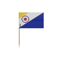 Palillos Drapeau Bonaire - 12 cm - 100 piezas - Plástico adhesivo - Palo de bambú - Pixelforma