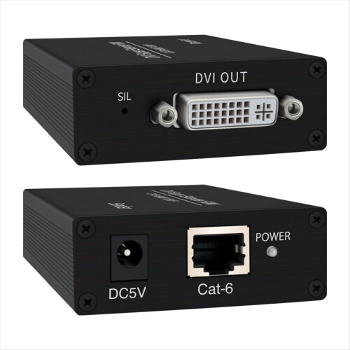 DVI Extender RJ45 Cat6 Cable to 196.8Ft Transmitte 2