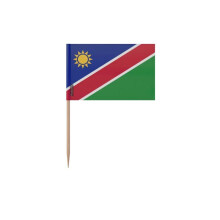 Palillos de la bandera de Namibia - 8 cm - 100 piezas - Plástico adhesivo - Palo de bambú - Pixelforma