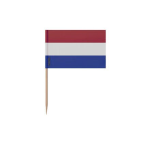Palitos de dente Bandeira da Países Baixos - 6.5 cm - 100 peças - Plástico adesivo - Bastão de bambu - Pixelforma