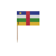 Palitos de Dente Bandeira da República Centro-Africana - 10 cm - 100 peças - Plástico adesivo - Bastão de bambu - Pixelforma